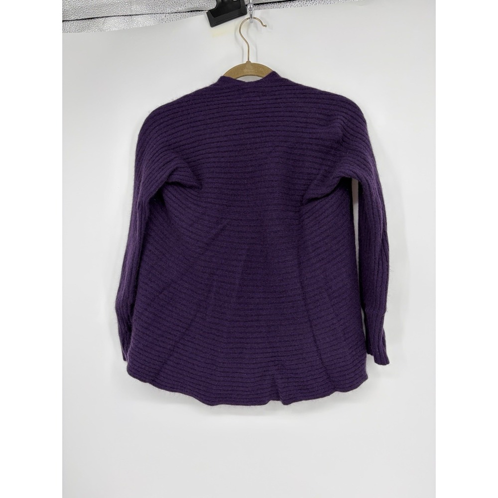 Cynthia Rowley 100% Cashmere Purple Open Front Cardigan Size Medium - Picture 7 of 10